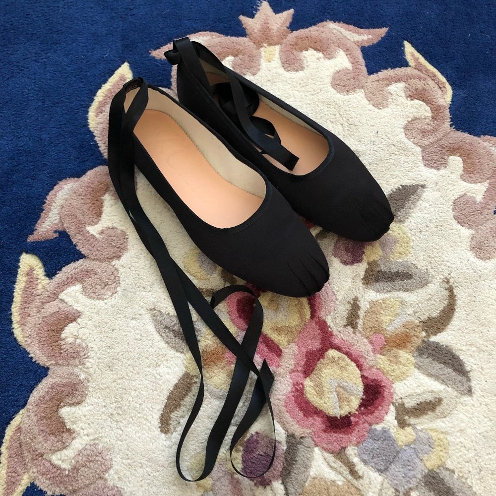 NWT J.Crew pleated satin ribbon-tie ballet flats lace up